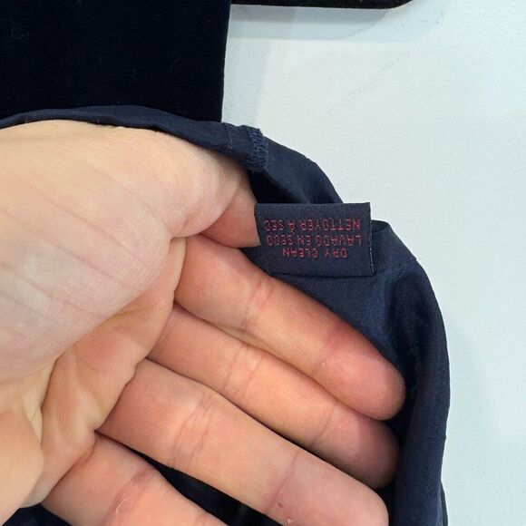 Ralph Lauren Women's Slim Fit Blue Silk Velevt Dress sz 8 - Picture 6 of 10